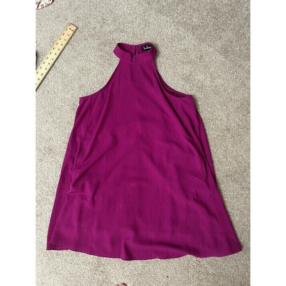 Lulus Love of Mine Magenta Pink Halter Swing Dress Pockets M - Picture 3 of 10